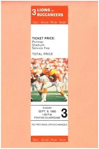 Barry Sanders Rushing TD #15  9-9-1990 ticket Detroit Lions Tampa Bay Buccaneers - Picture 1 of 2