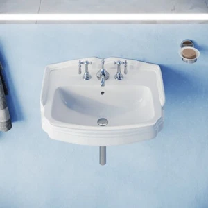 Small Wall Mount Bathroom Sink White Porcelain with Overflow Renovators Supply - Picture 1 of 10