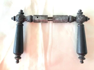 Jugendstil Türdrücker, Türklinke, Türgriff, Antik, Original Eisen, Holz - Bild 1 von 6