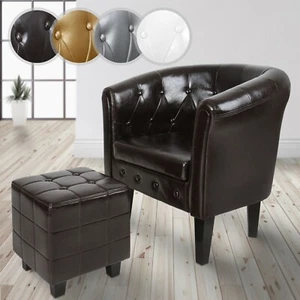 MIADOMODO® Chesterfield Sessel Hocker Loungesessel Clubsessel Cocktailsessel - Bild 1 von 60
