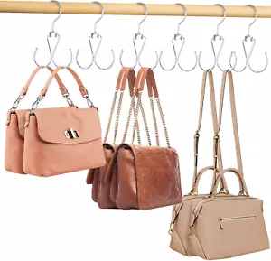 6 Pack Purse Hanger Organizer for Closet, Heavy Duty Rotatable Purse Holder with - Picture 1 of 12