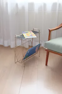 Beistelltisch Zeitungsständer Messing Lochblech schwarz 50er Jahre Mid century - Bild 1 von 11
