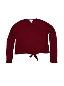 Forever 21 Girls Shirt Tie Front Thermal Long Sleeve Size 7/8 - Picture 1 of 3