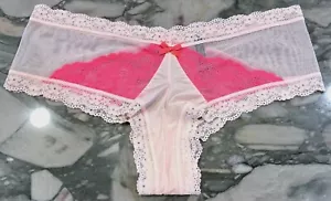 NEW Victoria Secret Very Sexy Lace & Mesh Peek-a-boo Cheeky - Millennial Pink XL - Picture 1 of 4