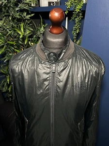 Diesel Bomber Biker Nylon Full Zip Jacket Olive Green Mens XL Terraces Casuals - Picture 1 of 7