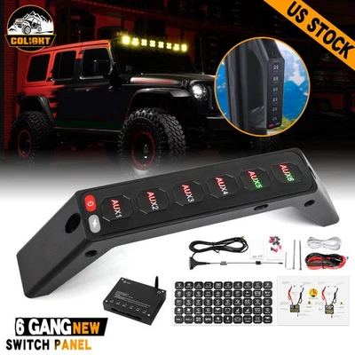 Ручка захвата 12 В панель переключателя 6 каналов подходит для Jeep Wrangler JL Gladiator JT 2018-2023 годов выпуска - Изображение 1 из 4
