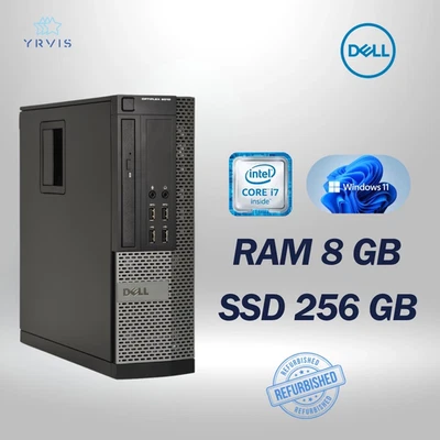 PC DESKTOP DELL 9010 SFF INTEL I7 RAM 8GB SSD 256GB WIN 11 PRO RICONDIZIONATO - Immagine 1 di 4