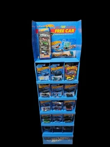 Hot Wheels blauer Karton Laden Display mit 63 Autos 7 Duplikate fasst 60 Autos - Bild 1 von 13