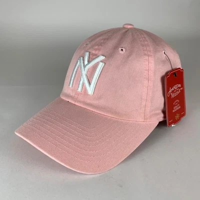 Nueva York Negra Yankees Rosa Aguja Americana Ajuste Relajado Correa Sombrero Nueva Foto 1 de 4