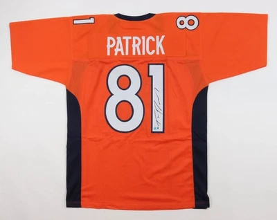 CAMISETA DE LOCAL NARANJA FIRMADA POR BRONCOS TIM PATRICK #81 WR CERTIFICADA BECKETT Foto 1 de 3
