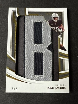 2022 Immaculate Josh Jacobs Nameplate Nobility Player Worn Patch #5/6 - Image 1 of 2