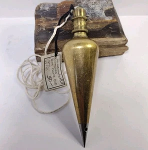 Vtg Craftsman Plumb Bob 12 oz Solid Brass No 4000 Steel Tip Made in USA Vintage - Picture 1 of 4