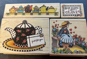 All Night Media Mary Engelbreit Teekanne Teetasse Kanne Wasserkocher 4 Stück Stempel - Bild 1 von 3