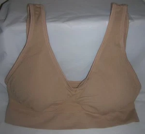 Genie Style Bra XL-1X Nude Nylon Spandex Removable Pad Shape wear Seamless Bra - Picture 1 of 3