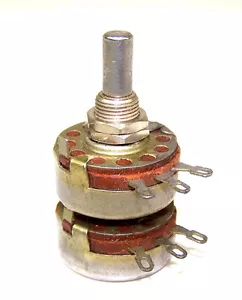 A-B Type J 1/4” Shaft 3/8” Bushing Dual 1K Audio Taper Pot, Headphone Box Etc PF - Bild 1 von 1