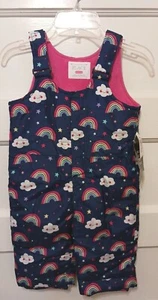 Nwts Childrens Place Girls Size 18-24m  Rainbow, Clouds Snow Bib Overall Pants  - Picture 1 of 8