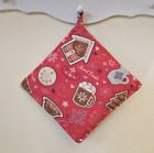 Christmas Pot Holder Mat Pad, Pink, Kitchen Handmade Xmas Theme Decorations