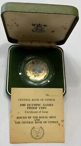 Cyprus 1980 Silver Proof Moscow Olympics Box/COA