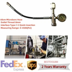 PCP SCBA Refill Charging Connector Valve Oxygen Tank Air Filling Adapter& Hose - Picture 1 of 12