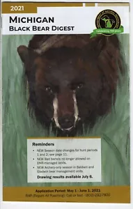 2021 MICHIGAN DNR BLACK BEAR GUIDE DIGEST LAWS HUNTER LICENSE - MI-DEER-PATCH - Picture 1 of 1