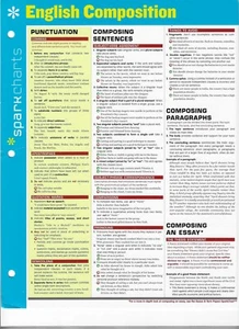 ENGLISH COMPOSITION ~ 4 page Laminated SparkCharts by Spark Notes @ 2005 - Foto 1 di 1