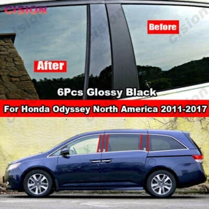 Cubierta de poste de pilar B C negra brillante para Honda Odyssey 2011-2017 6 piezas - Imagen 1 de 12
