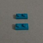 LEGO 3023 - 6213777 Plate 1X2 Bright Blue Green x2 Bricks & Pieces & Parts**