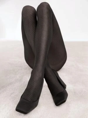 Netzdesign Strumpfhose Netz Rauten Muster 20DEN Gr.S,M,L,XL schwarz - Bild 1 von 4