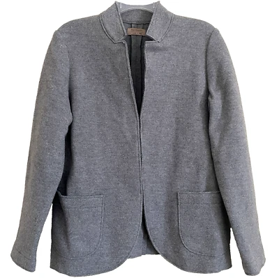 Falconeri Gray Fleece Wool Jacket Blazer Large Old Money Quiet Luxury Minimalist - Image 1 of 4