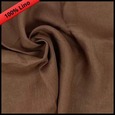 TESSUTO PURO LINO PER TENDE ABBIGLIAMENTO SCAMPOLI PATCHWORK AL METRO MARRONE