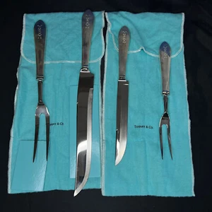 TIFFANY & CO. STERLING SILVER CARVING SETS (4 PIECES TOTAL/2 SETS) - Picture 1 of 13