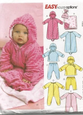 5963 McCalls Sewing Pattern Infants Bunting Jacket Jumpsuit Pants Babies - Image 1 of 3
