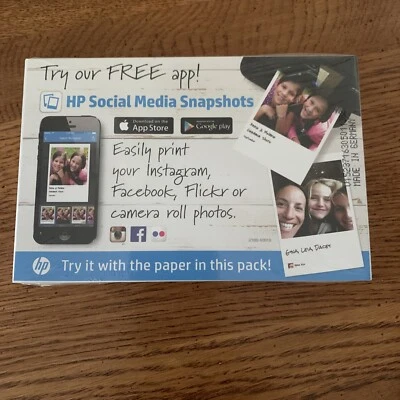 GENUINE HP Social Media Snapshots 1 Pack 4”x6” Photo Paper 50 Sheets NEW SEALED! - Image 1 of 4