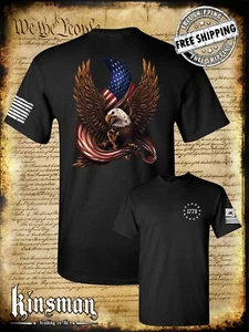 Camiseta Bandera Americana / Águila 1776 2 Caras / Libertad Patriota EE. UU. 2ª Enmienda - Imagen 1 de 2