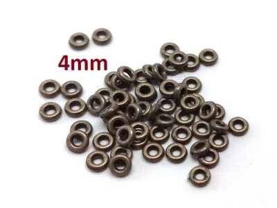 100 peças de anéis de salto fechados soldados antigos de bronze – calibre 4mm – 16 (1,2mm de espessura) - Imagem 1 de 3