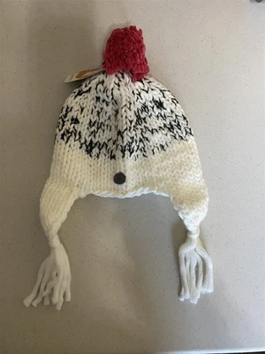 Gorro para mujer Pistil, brezo, marfil con orejeras rosa pompón boho al aire libre Foto 1 de 3