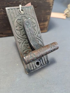 Antiker Türklingelhebel aus Bronzeguss Eastlake viktorianisch 4 1/2" hoch - Bild 1 von 5