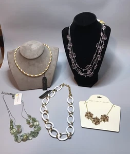 Signed Costume Jewelry Necklace Lot of 5 NWT 2 Monet, 1 Mix-it, 1 LC, 1 Croft - Picture 1 of 13