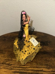 Vestido Pokedot Amarillo Muñeca Dama Bailarina Española 8" De Colección Marin Chiclana con Etiqueta - Imagen 1 de 6