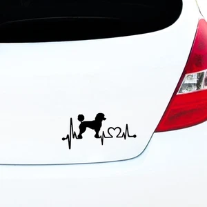 POODLE Dog Heartbeat Vinyl Decal Sticker Car Window Bumper Pet Dog Puppy Laptop - Picture 1 of 40