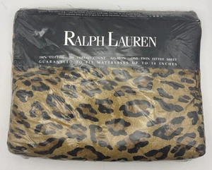 RALPH LAUREN - ARAGON GUINEVERE LEOPARD Twin FITTED SHEET - NEW - RARE - Picture 1 of 7