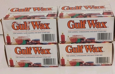 4 Lot GULF WAX Household Paraffin Wax 1 lb Boxes Canning Candles Surfboards Skis - Image 1 of 2