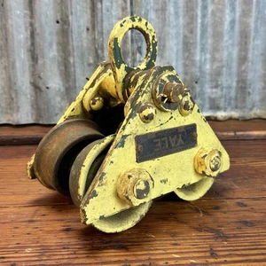 Vintage Yale Model-H I-BEAM TROLLEY 1/2 Ton Chain Hoist Shop Heavy Duty Philly - Picture 1 of 13