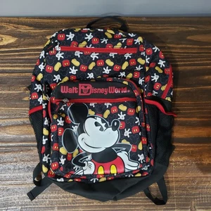 Zaino Walt Disney World Nero Rosso autentico Topolino - Foto 1 di 18
