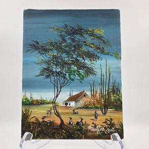 South American Painting Arist Signed Miquilena Original Set of 2 - Picture 1 of 8