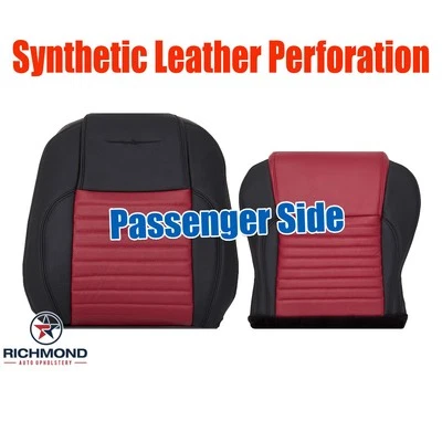 Ford Thunderbird 02 - Fundas de asiento de cuero completas laterales de pasajero negras y rojas Foto 1 de 4