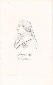 Portrait XIXe George III of the United Kingdom Angleterre House Hanover 1821