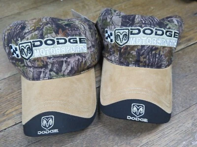 2 CAPS = Dodge Motorsports Racing Spike Sports Strapback Hat Vintage Negro Camuflaje Foto 1 de 4