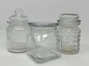 3 Apotheker Kanister Gläser mit Verschlussdeckel klar Wirbel gerippt Retro Style - Bild 1 von 15