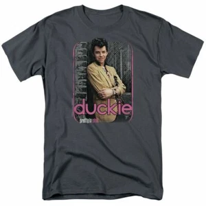 Pretty in Pink Just Duckie T Shirt Mens Licensed 80s Movie Tee Dale Charcoal - Picture 1 of 2